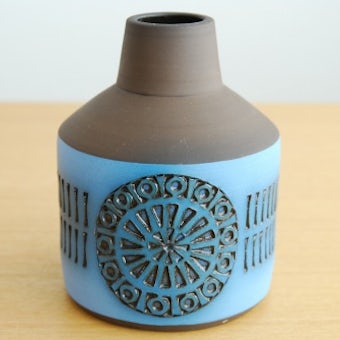 Alingsas Keramik/アリングソースケラミック/陶器の花瓶（ブラウン×ブルー）の商品写真