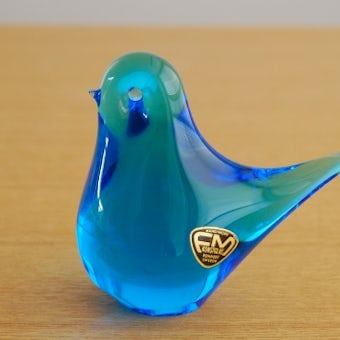スウェーデンで見つけたガラスの小鳥のオブジェ（ブルー）3の商品写真