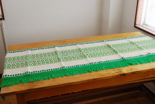 スウェーデンで見つけたカフェカーテン（グリーン）の商品写真