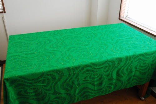 スウェーデンで見つけたファブリック（グリーン）の商品写真