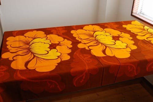 スウェーデンで見つけたカーテン2枚セット（ブラウン×イエロー）の商品写真