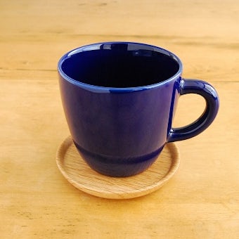 【取扱い終了】Hoganas Keramik/コーヒーマグ&ウッドソーサー/ブルーの商品写真