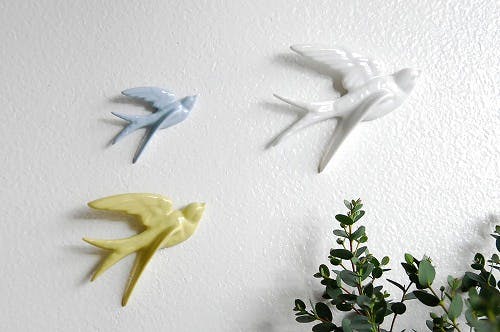 デンマーク/ハンドメイド/Bird wall deco/空飛ぶ鳥の壁掛け（バラ売り