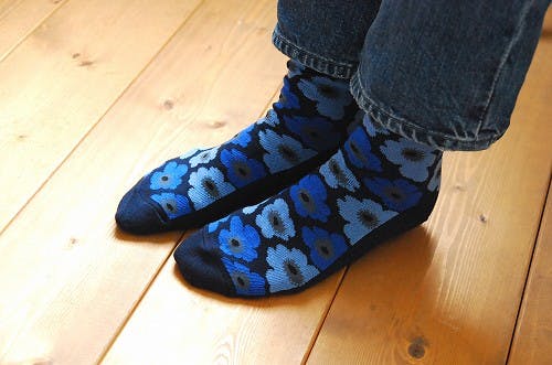 【取扱い終了】marimekko/靴下/ウニッコ柄（ダークブルー×ブルー