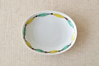 九谷焼/日下華子/色絵魚文/楕円皿の商品写真