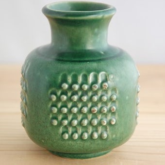 Upsala Ekeby(gefle)/ウプサラエクビイ/陶器の花瓶（深緑色）の商品写真