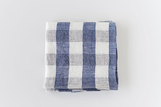 【取り扱い終了】motta/ハンカチ/ブロックチェック（アオ）の商品写真
