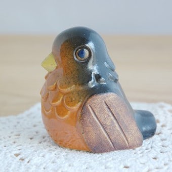 スウェーデン製/陶器の小鳥のオブジェの商品写真
