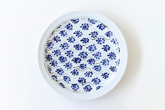 瀬戸焼/藍色花模様/プレート(直径約24.5cm)の商品写真