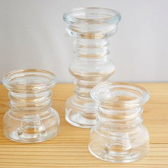 フィンランド/Riihimaen Lasi社/CARMEN/ガラスのキャンドルスタンド3個セット(クリア)の商品写真