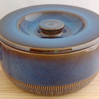 GEFLE(Upsala Ekeby)/ゲフル/KOSMOS/陶器のキャセロール（艶ありブルー）の商品写真