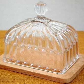 スウェーデンで見つけたガラスチーズドーム（四角）の商品写真
