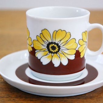 スウェーデンで見つけた花柄のコーヒーカップ＆ソーサーの商品写真