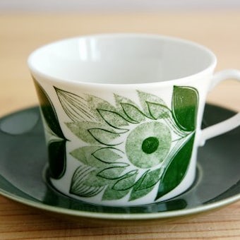 RORSTRAND/ロールストランド/お花模様のカップ＆ソーサー（グリーン）の商品写真