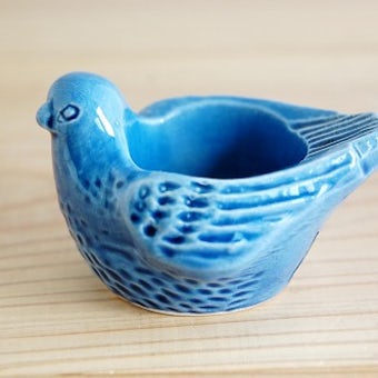 スウェーデン/JIE/小鳥のキャンドルスタンド（ブルー）の商品写真