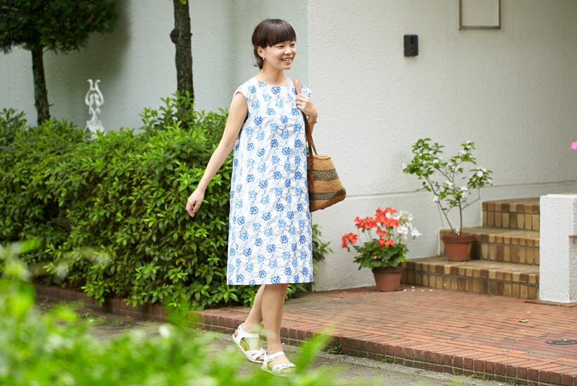 取扱い終了】grin/グリン/フラワードット刺繍ワンピース（オフホワイト