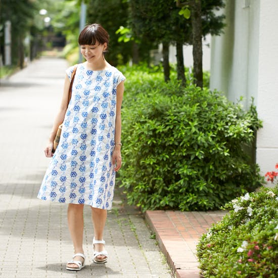 取扱い終了 Grin グリン フラワードット刺繍ワンピース オフホワイト 北欧 暮らしの道具店