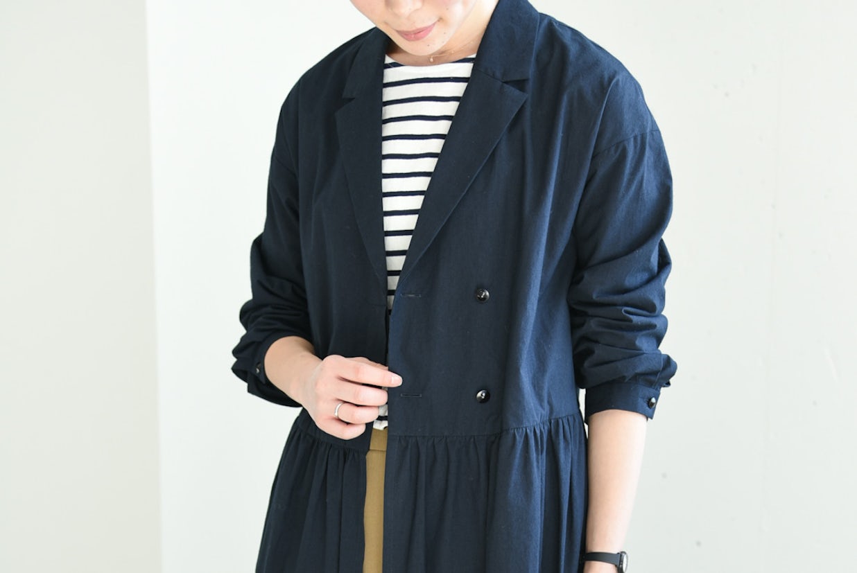 今季終了 Nooy ヌーイ ワンピースコート ネイビー 北欧 暮らしの道具店
