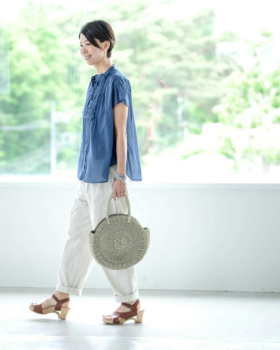 取り扱い終了】odds/サークルかごバッグ（グレー） - 北欧