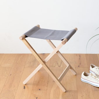 【別注カラー】国産帆布の折りたたみイス(チャコールグレー)の商品写真