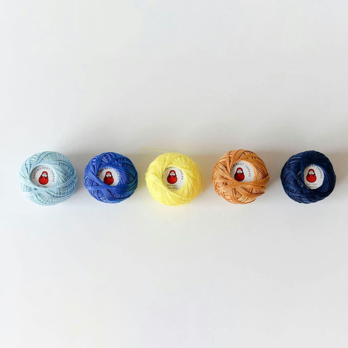 ダルマスレッド/家庭糸5色セット/ホームスレッドボール 30番（Kasumigaura）の商品写真