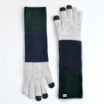 【今季終了】EVOLG/TRICO LONG/ロング手袋(グレー×ネイビー×リーフ)の商品写真