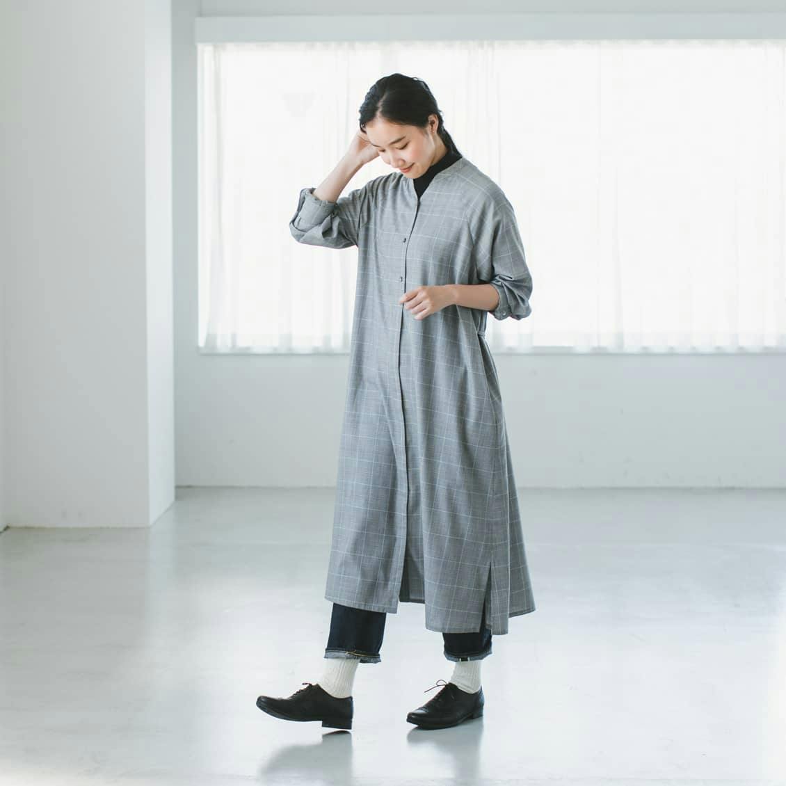 数量限定 着まわし広がるグレンチェックのワンピース 北欧 暮らしの道具店