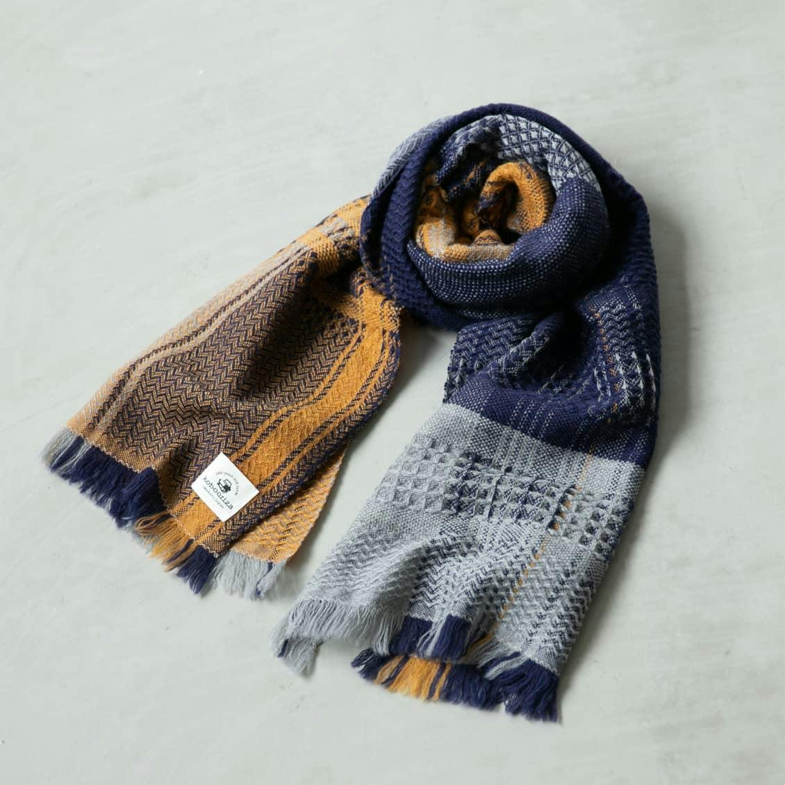 kobo oriza ウール変わり織りマフラー　北欧、暮らしの道具店
