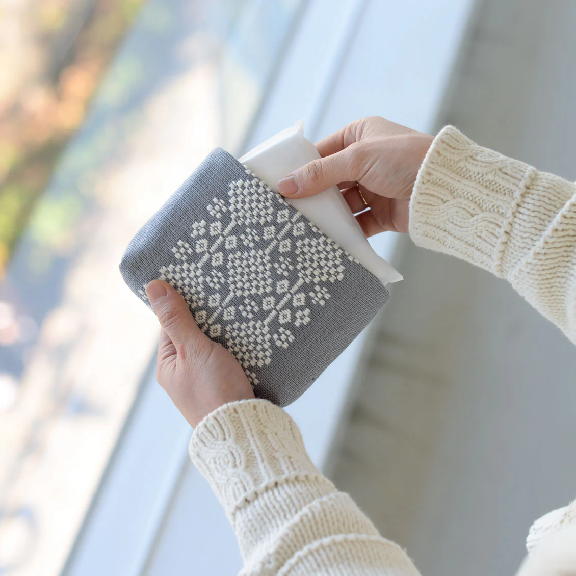こぎん刺しミニポーチ 北欧 暮らしの道具店