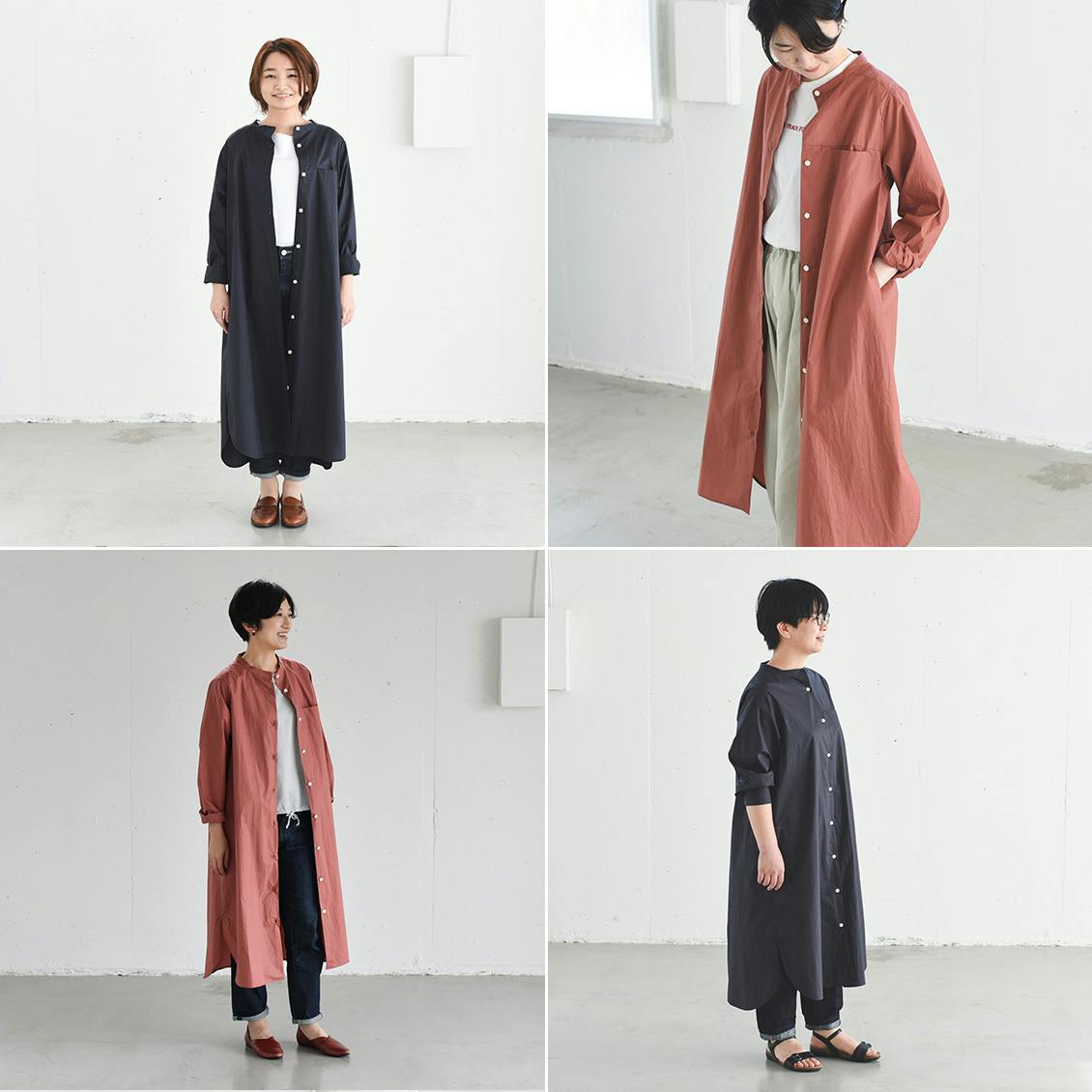 数量限定 はざまの季節が好きになる スタンドカラーの2wayワンピース 北欧 暮らしの道具店