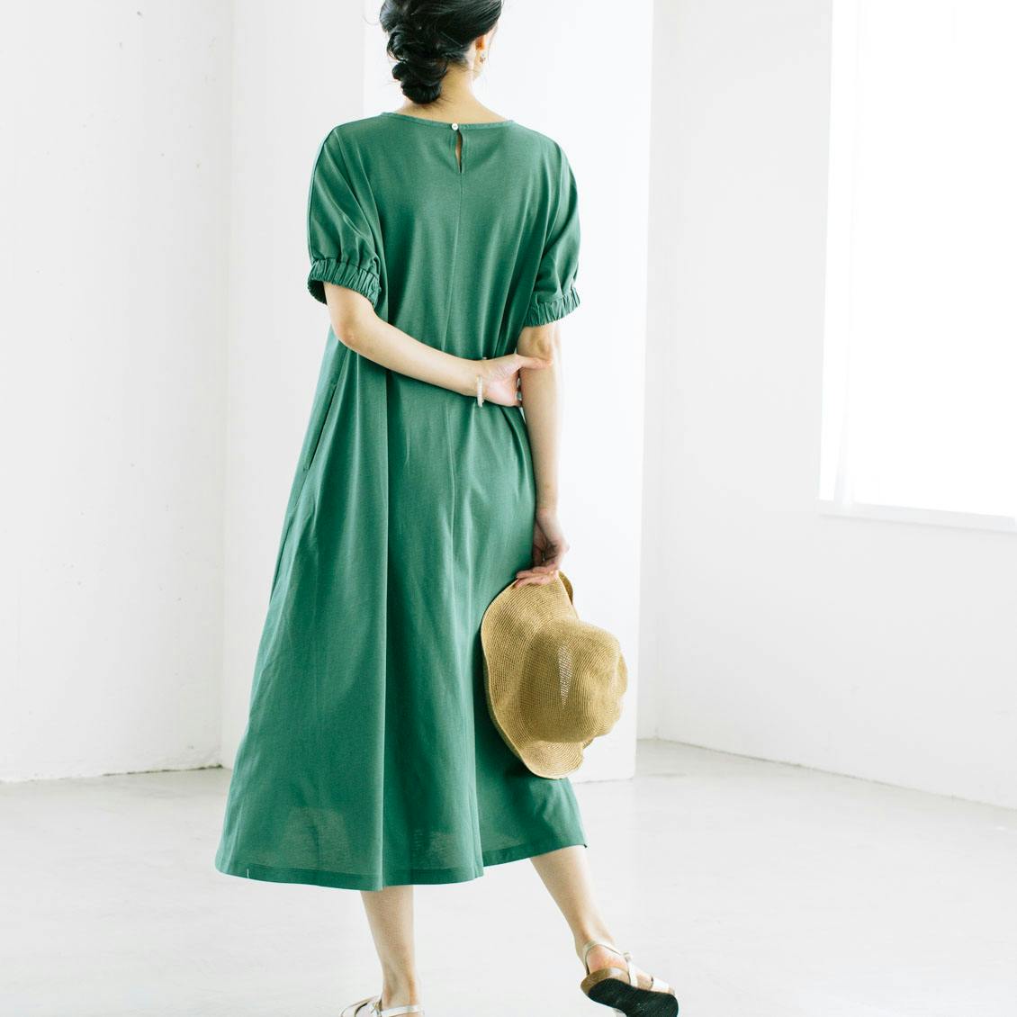 北欧、暮らしの道具店　半袖ワンピースMサイズ こだわりVネックの半袖シャツワンピース - 北欧、暮らしの道具店