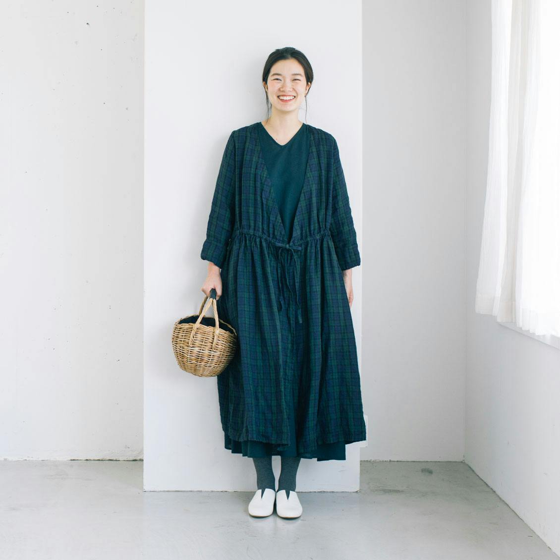 30%OFF】【当店別注】fog linen work / 秋チェックのリネンワンピース - 北欧、暮らしの道具店