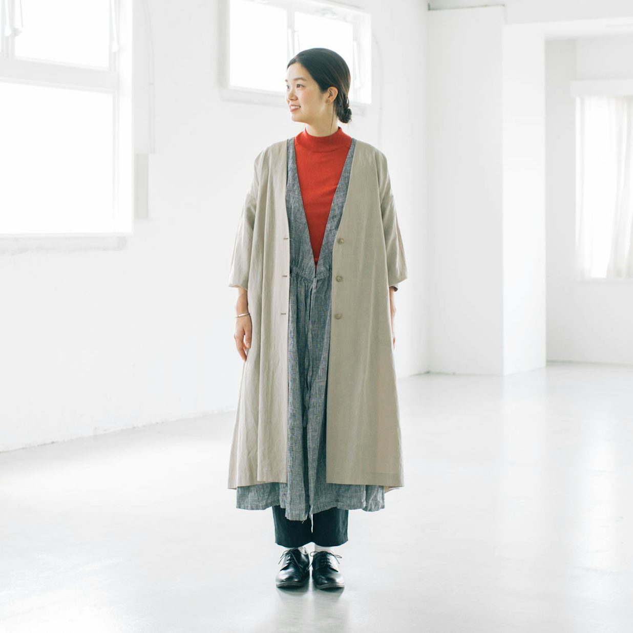 30%OFF】【当店別注】fog linen work / 秋チェックのリネン 30%OFF】【当店別注】fog linen work / 秋チェックのリネン