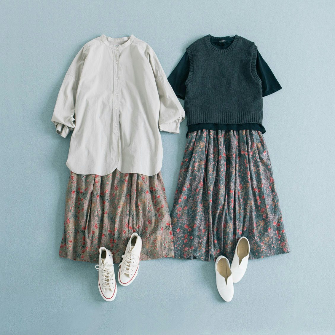 当店別注】SOIL / ギャザースカート / 花柄 - 北欧、暮らしの道具店 当店別注】SOIL / ギャザースカート / 花柄 - 北欧、暮らしの道具店