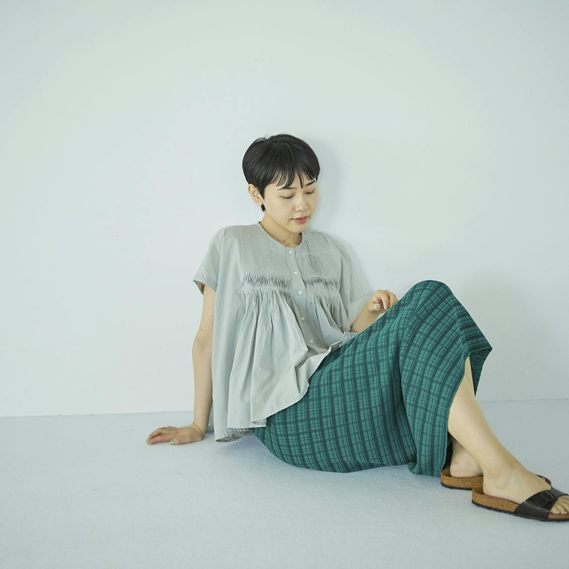 mizuiro ind / ミズイロインド / ピンタックブラウス - 北欧 mizuiro ind / ミズイロインド / ピンタックブラウス - 北欧
