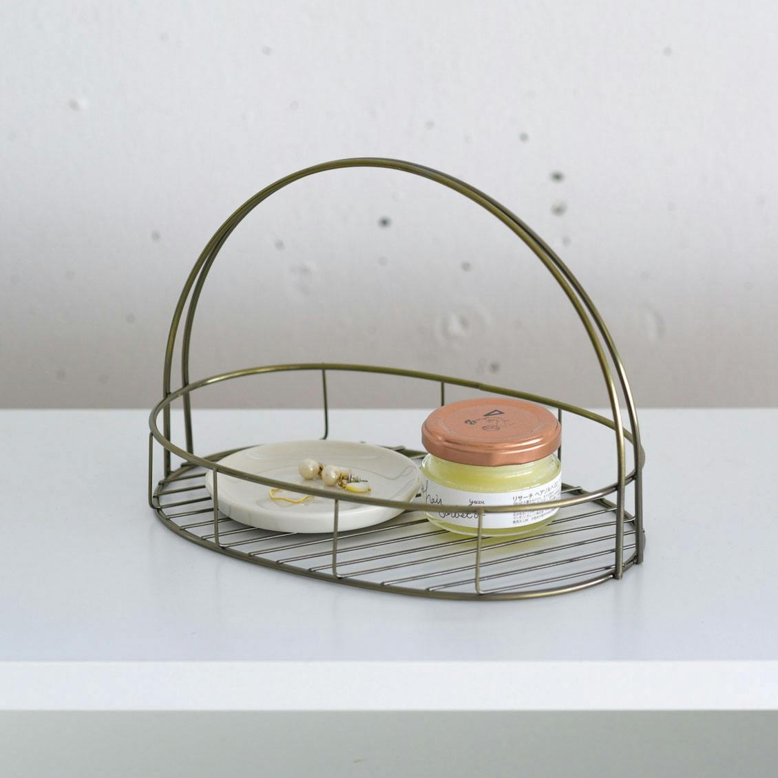 【取り扱い終了】「見せる収納が叶う」持ち手付きワイヤーバスケット（1段）の商品写真