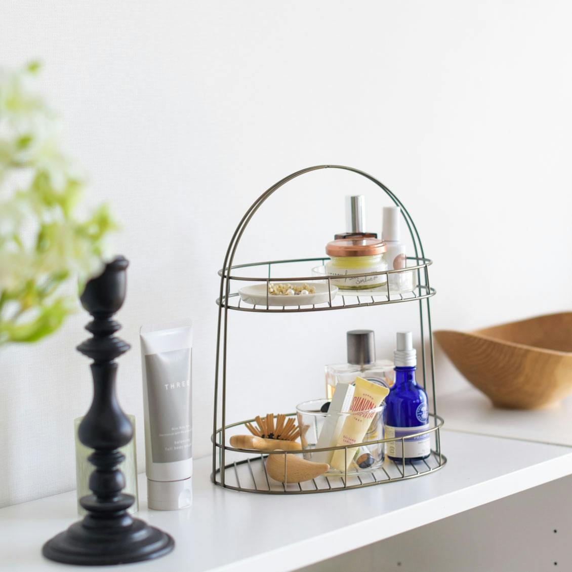 見せる収納が叶う」持ち手付きワイヤーバスケット（2段） - 北欧