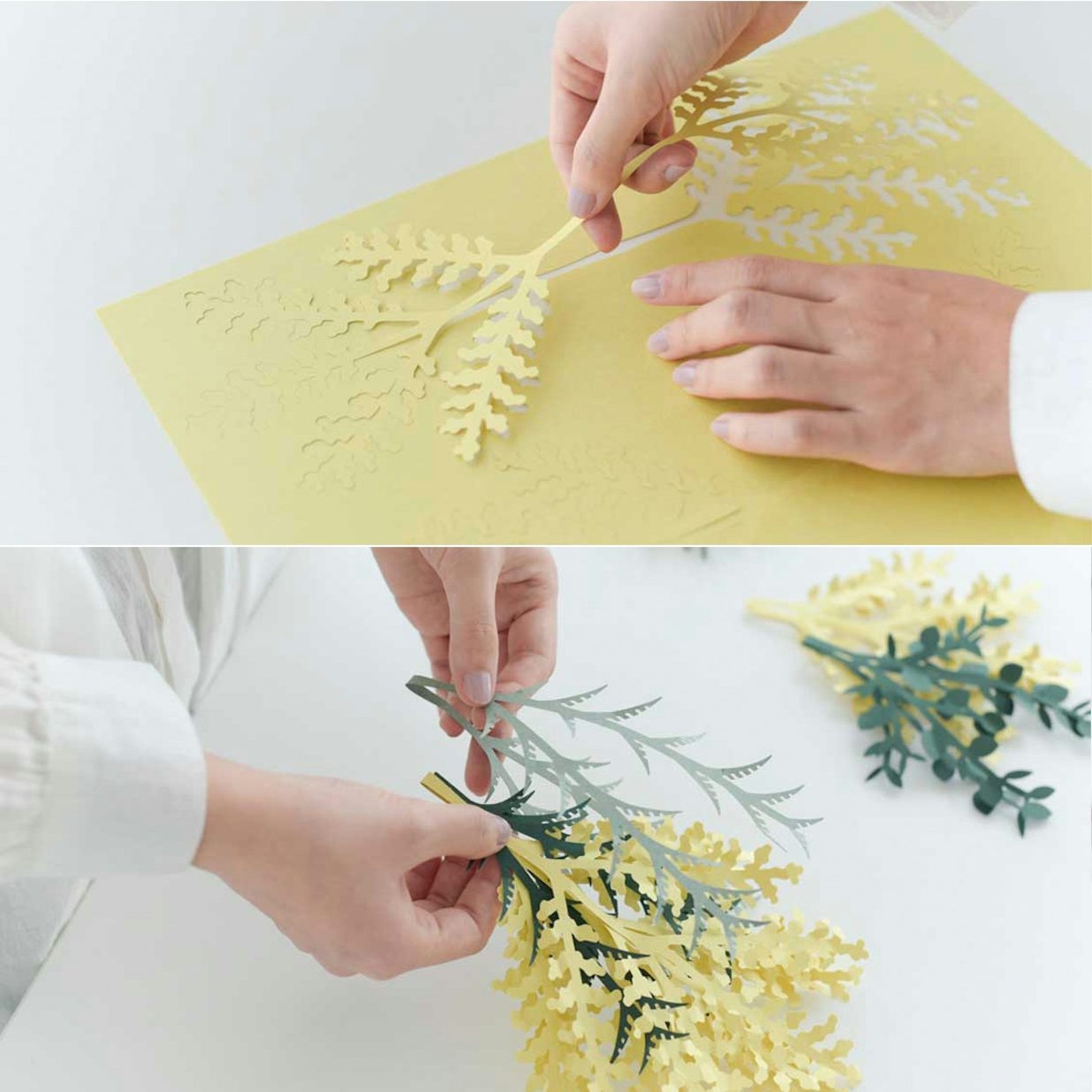 紙でつくるミモザのスワッグキット 北欧 暮らしの道具店 紙でつくるミモザのスワッグキット 北欧 暮らしの道具店