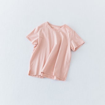 【今季終了】素肌も心もよろこぶTシャツ / Vネック（コーラルピンク）の商品写真