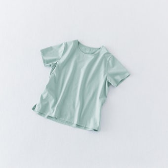 素肌も心もよろこぶTシャツ / Uネック（ミントブルー）の商品写真