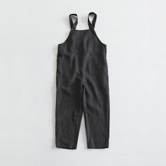 【当店別注】fog linen work / リネンサロペット/ブラック（サイズ1）の商品写真