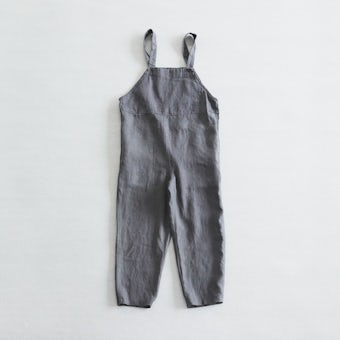 【当店別注】fog linen work / リネンサロペット/チャコールグレー（サイズ2）の商品写真