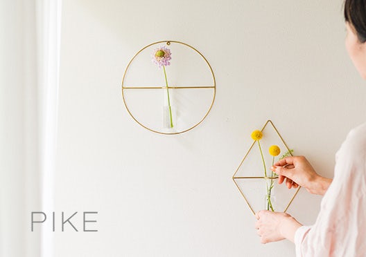PIKE / 真鍮の一輪挿し & 壁掛けシェルフの画像