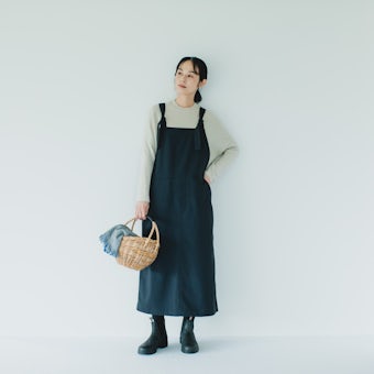 【今季終了】LE GLAZIK / ル グラジック / サロペットスカート（ダークネイビー）の商品写真