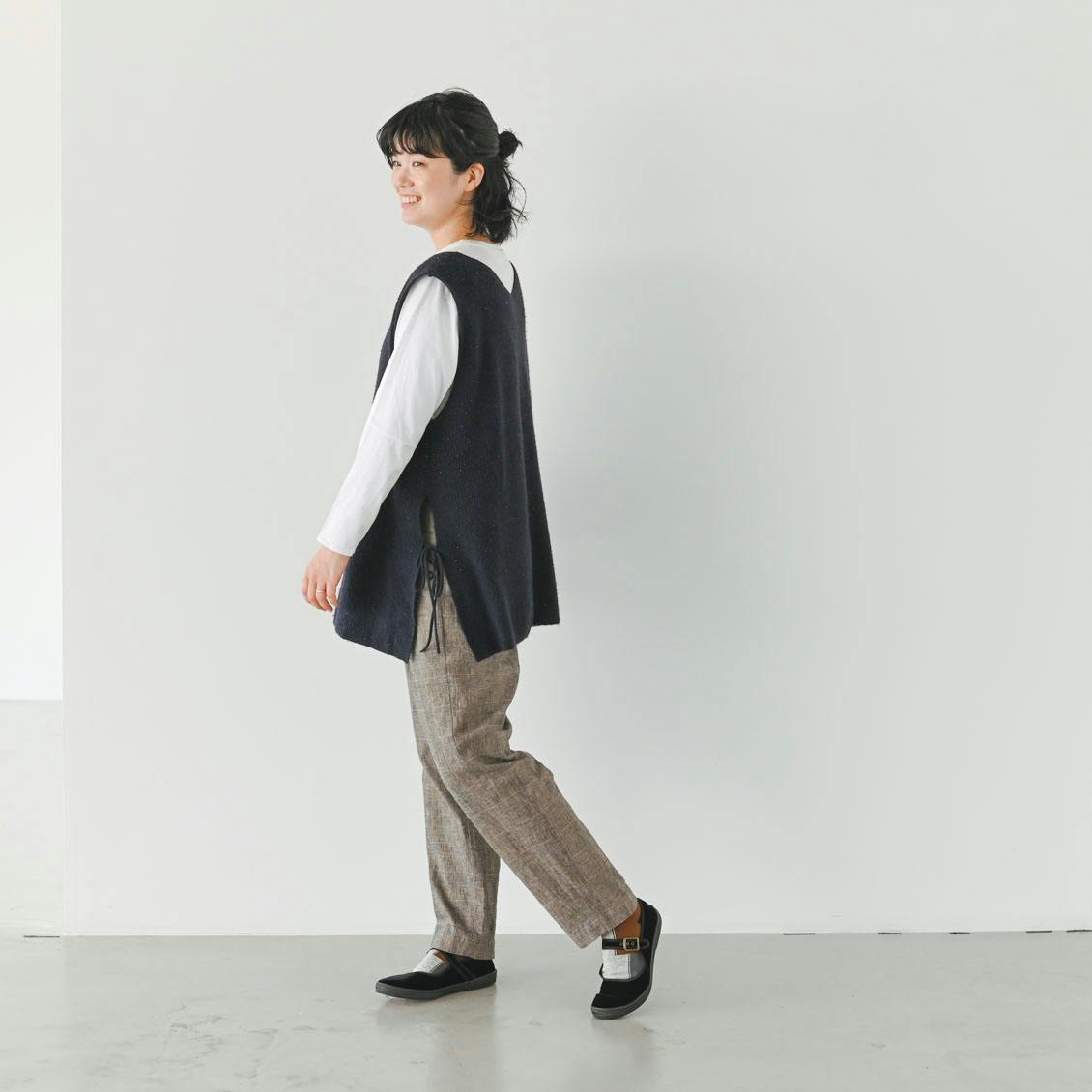 【新品】北欧暮らしの道具店 コットン テーパードパンツ コットンリネンの軽やかテーパードパンツ（Sサイズ / Mサイズ