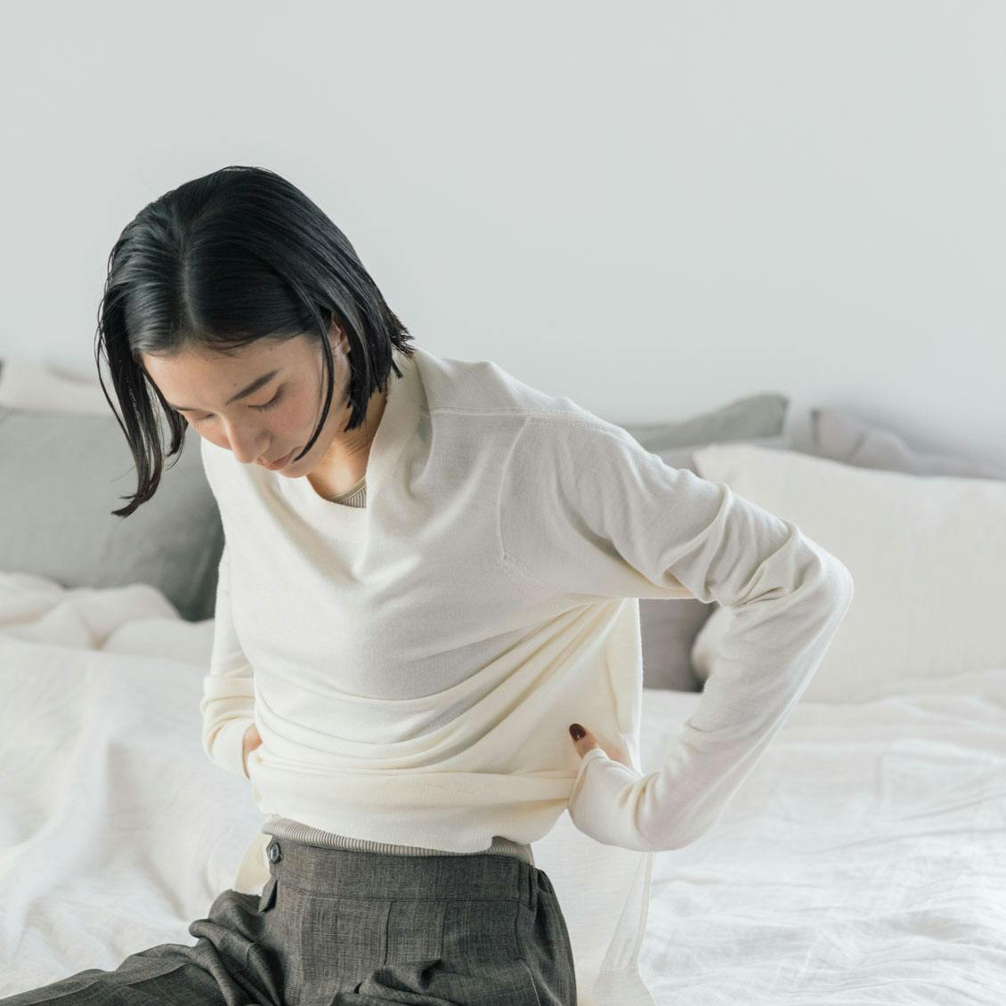 素肌がよろこぶシルク混のなめらかインナー（10分袖） - 北欧