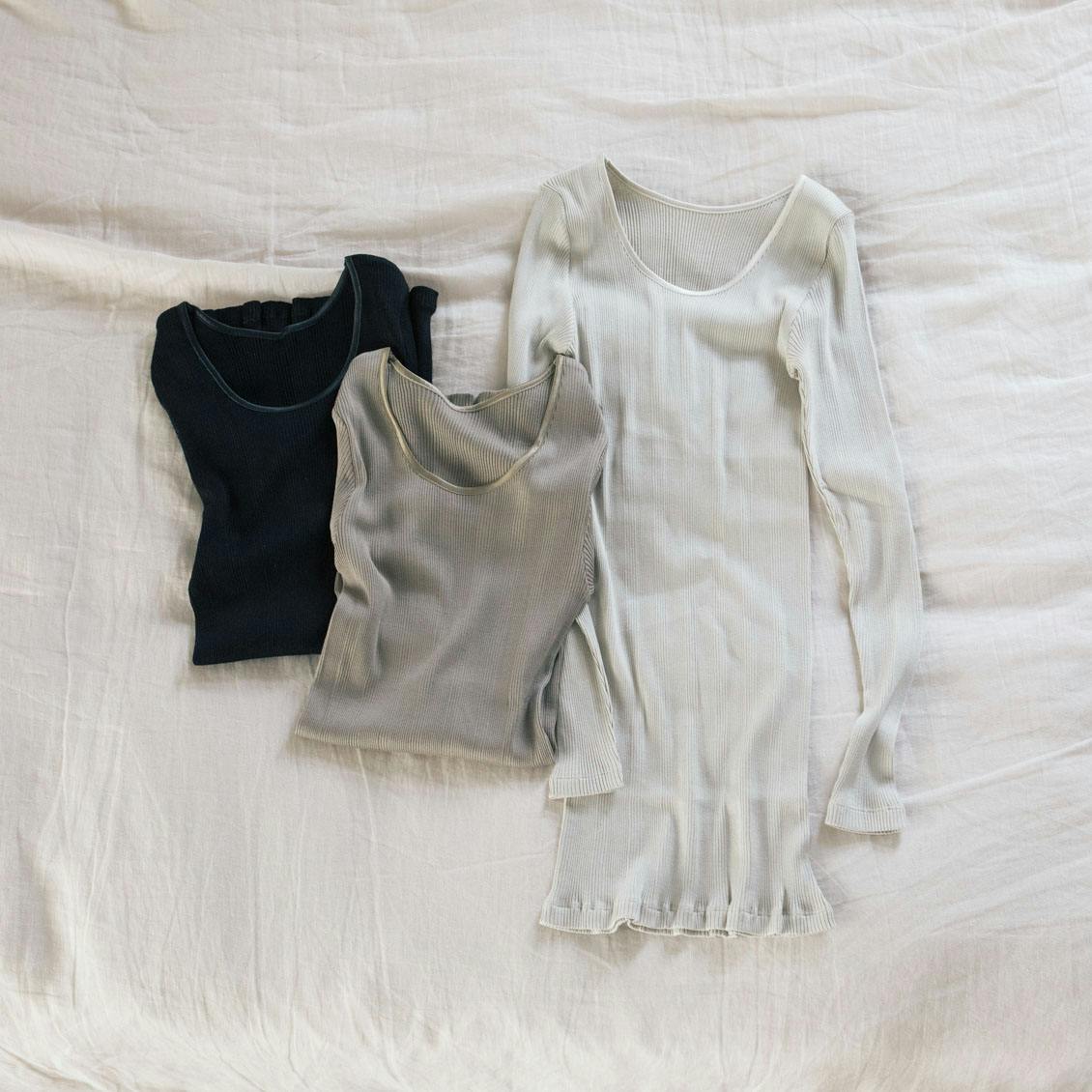 北欧暮らしの道具店 素肌がよろこぶシルク混のなめらかインナー 長袖 　2枚 素肌がよろこぶシルク混のなめらかインナー（10分袖） - 北欧