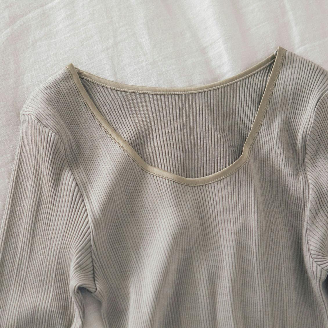 北欧暮らしの道具店 素肌がよろこぶシルク混のなめらかインナー 長袖 　2枚 素肌がよろこぶシルク混のなめらかインナー（10分袖） - 北欧、暮らし