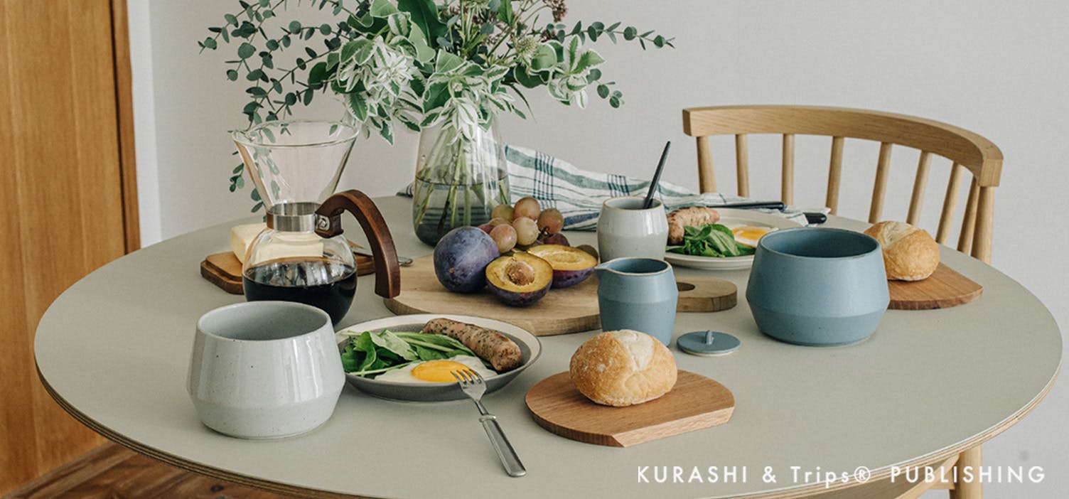 KURASHI&Trips PUBLISHING / オリジナル食器シリーズ /「わたしの休日朝じかん」カフェオレボウル、キャニスター、木のコースター  - 北欧、暮らしの道具店