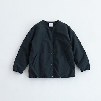【今季終了】「ふんわり軽くてあったかい」洗えるショート丈コート（中綿入り） / ブラックの商品写真